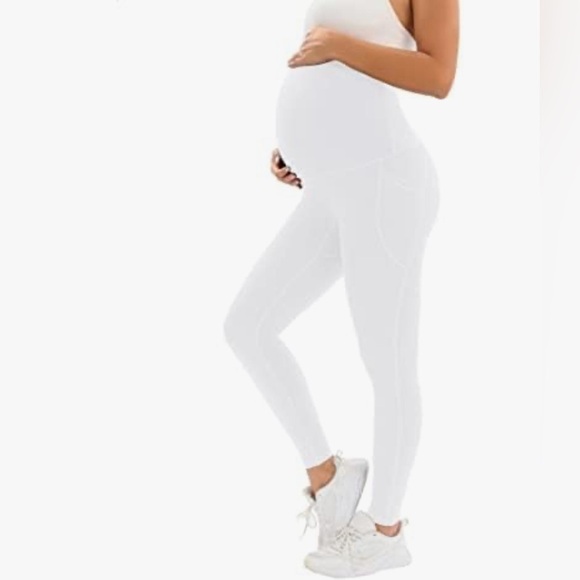 Mirity Maternity Leggings size S off white color very stretchable - Picture 1 of 7